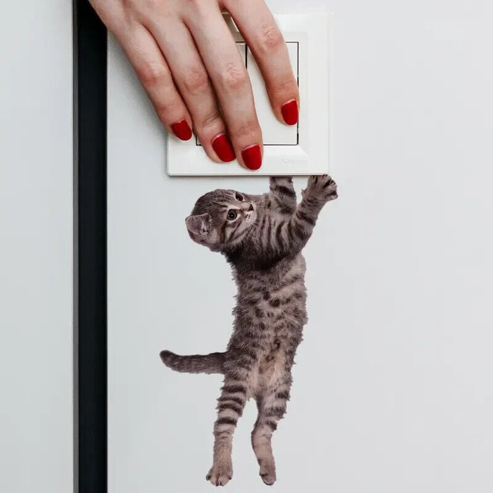 3 Kitten Patterns, Self-adhesive Detachable Wall Stickers Light Switch Stickers Home & Garden:Home Décor:Decals, Stickers & Vinyl Art Style Your Walls